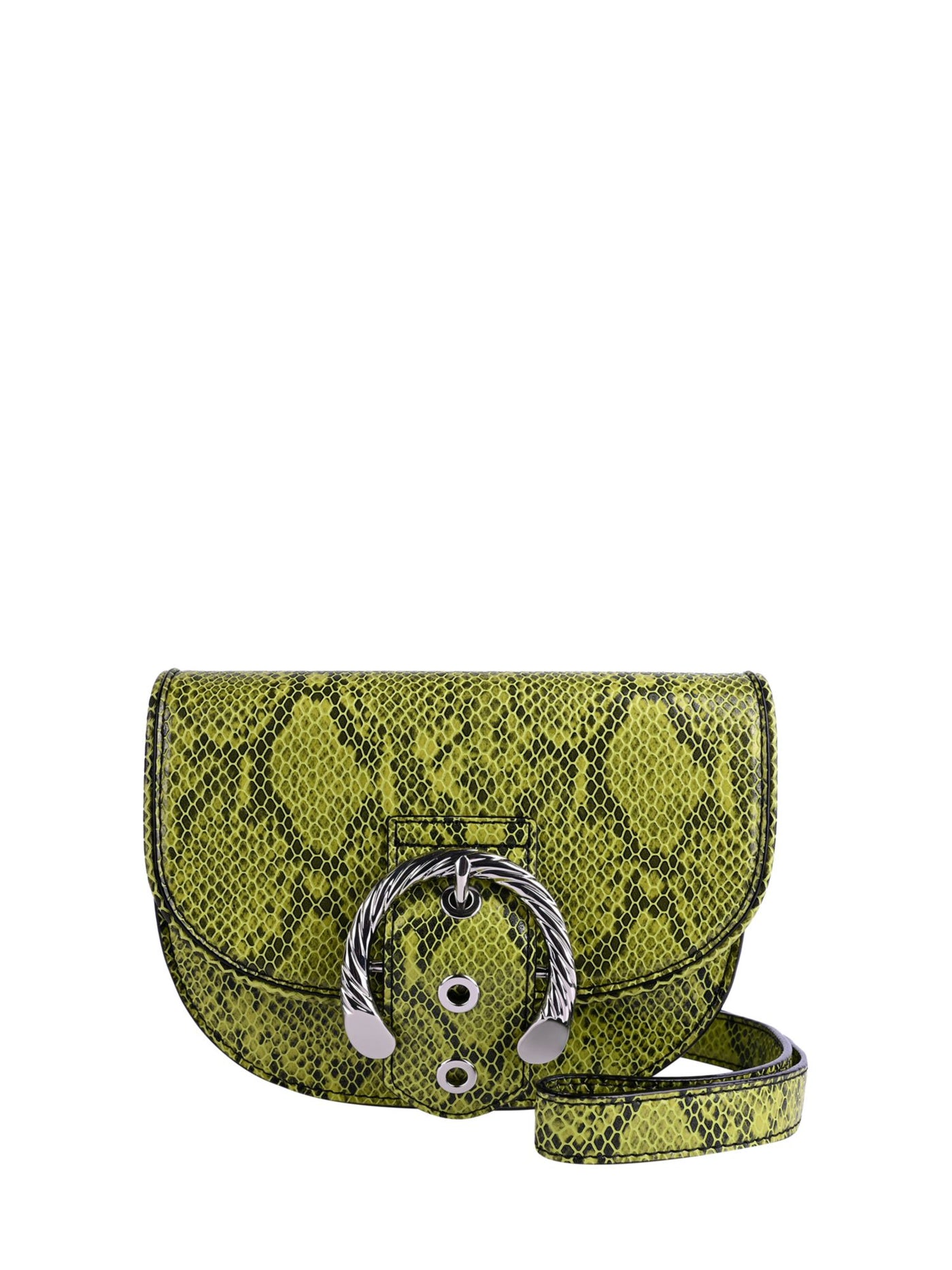 CIRCUS BY SAM EDELMAN Women's Green Carmen Snake Print Buckle Accent Adjustable Strap Crossbody Handbag Purse