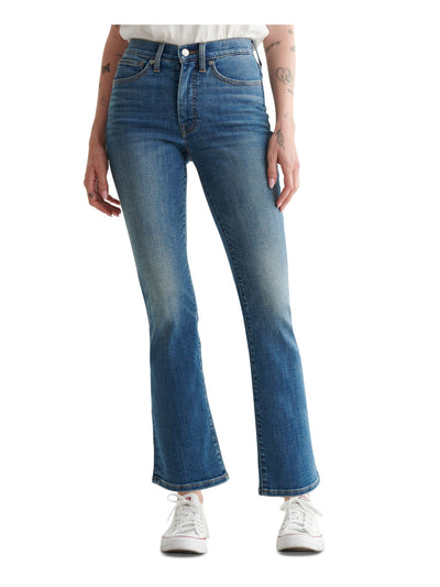 LUCKY BRAND Womens Blue Zippered Pocketed Straight High Waist Jeans 4\27