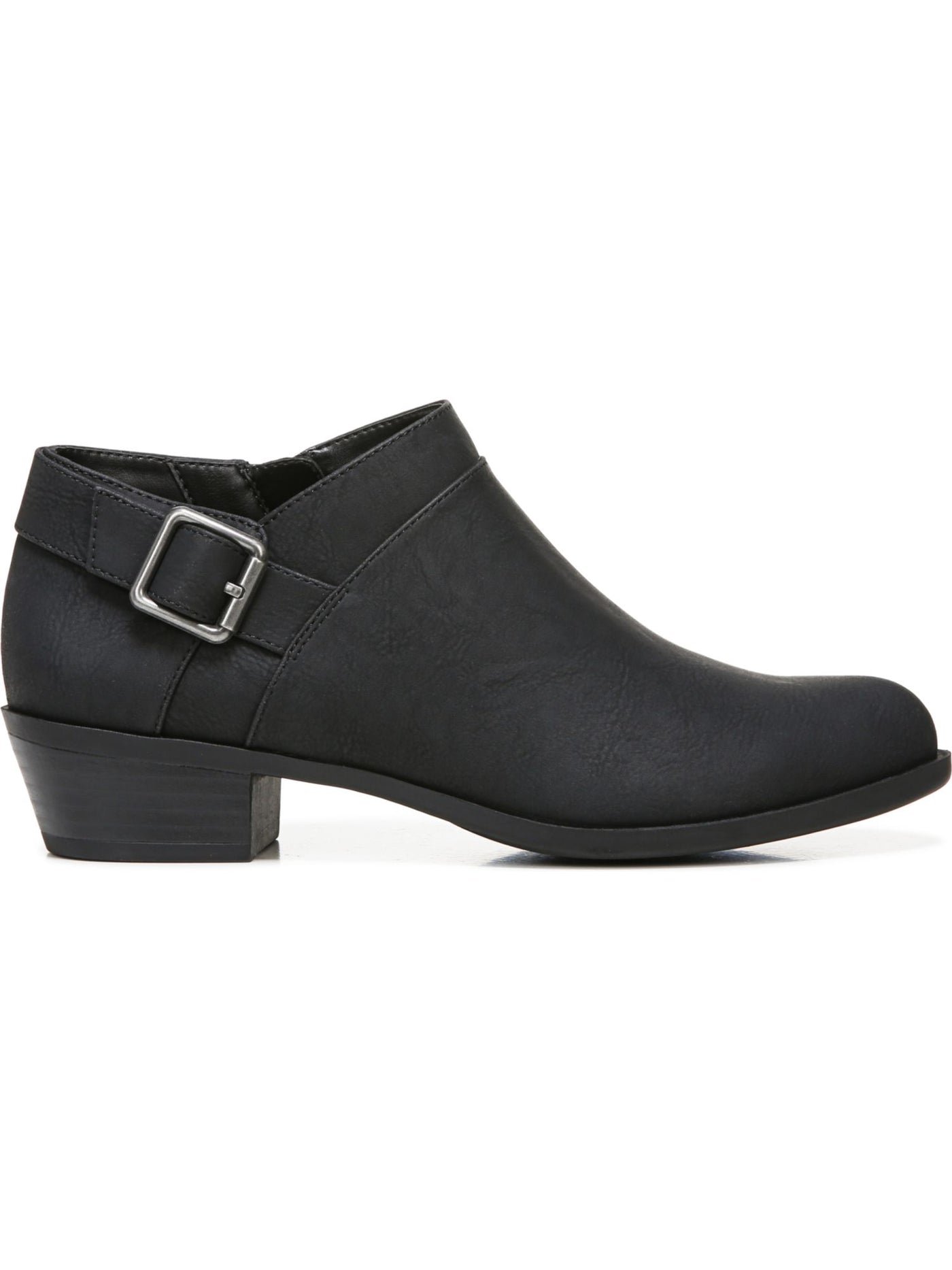 LIFE STRIDE VELOCITY Womens Black Cushioned Buckle Accent Alexi Almond Toe Block Heel Zip-Up Shootie 6.5 W