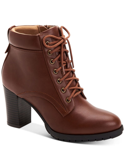 STYLE & COMPANY Womens Brown Lucillee Almond Toe Lace-Up Heeled Boots 9 M