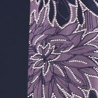 R&M RICHARDS Womens Purple Open Front Sheer 3/4 Sleeves Printed Wear To Work Cardigan