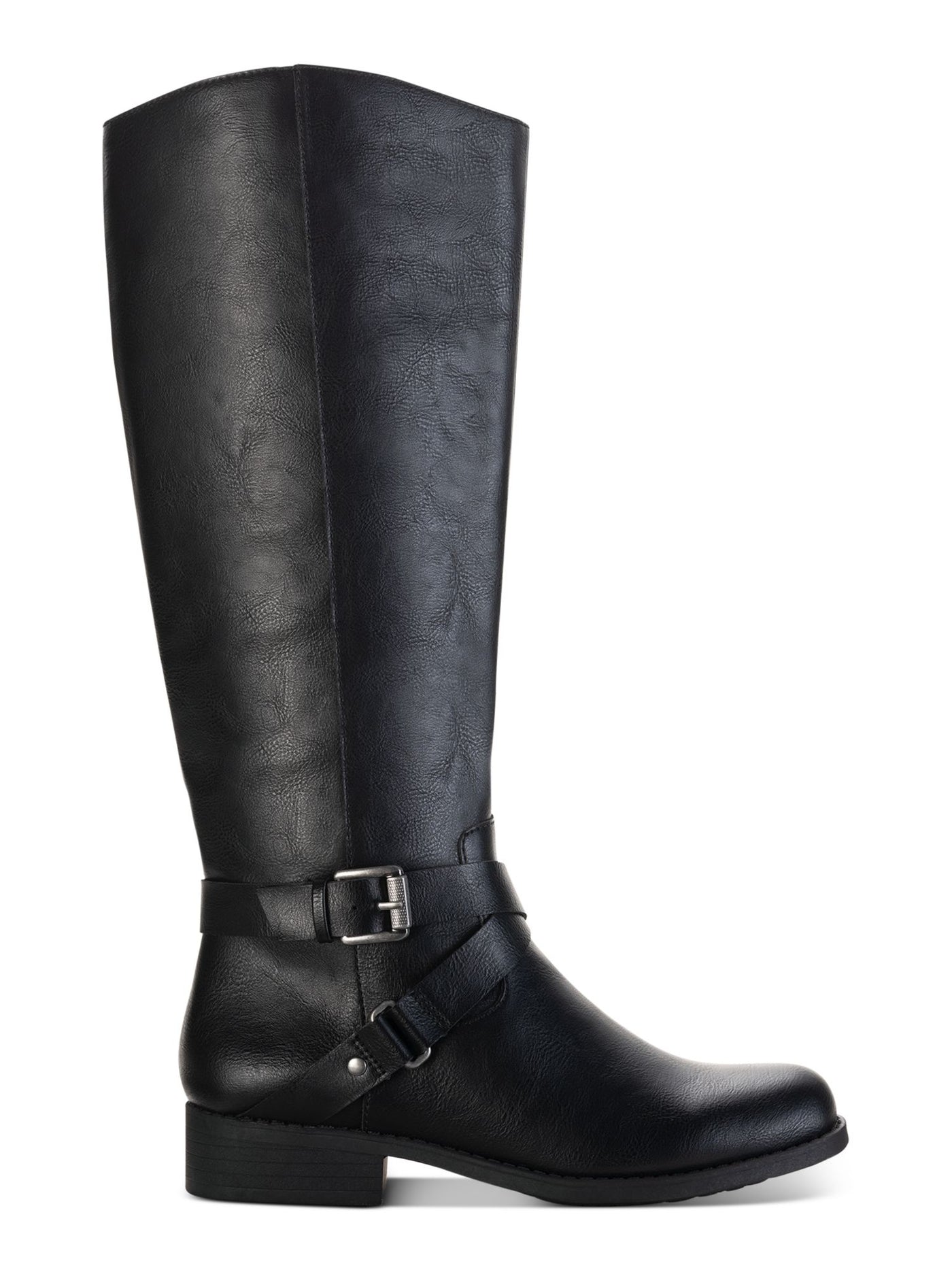 STYLE & COMPANY Womens Black Gored Wide Calf Marlee Round Toe Block Heel Zip-Up Riding Boot 12 M WC