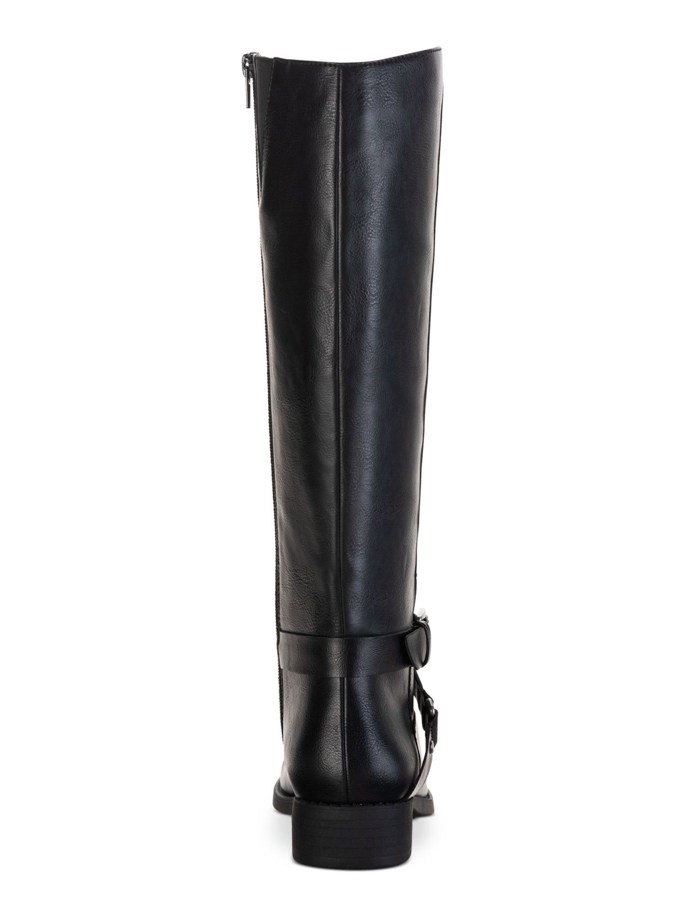 STYLE & COMPANY Womens Black Gored Buckle Accent Marlee Round Toe Block Heel Zip-Up Riding Boot 7 M WC