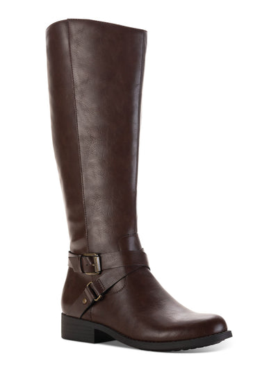 STYLE & COMPANY Womens Brown Gored Wide Calf Marliee Round Toe Block Heel Zip-Up Riding Boot 7.5 M WC