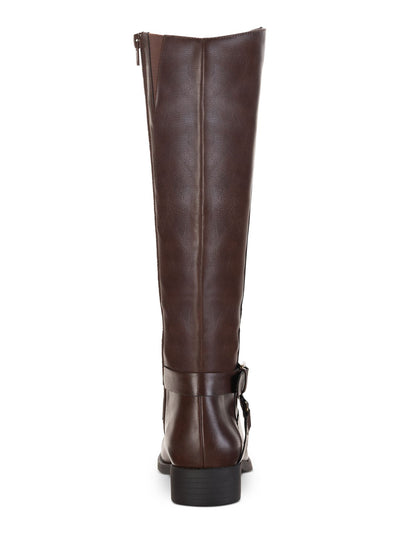 STYLE & COMPANY Womens Brown Gored Wide Calf Marliee Round Toe Block Heel Zip-Up Riding Boot 7.5 M WC