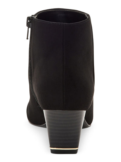 ALFANI Womens Black Armena Pointed Toe Stacked Heel Zip-Up Booties 9 M