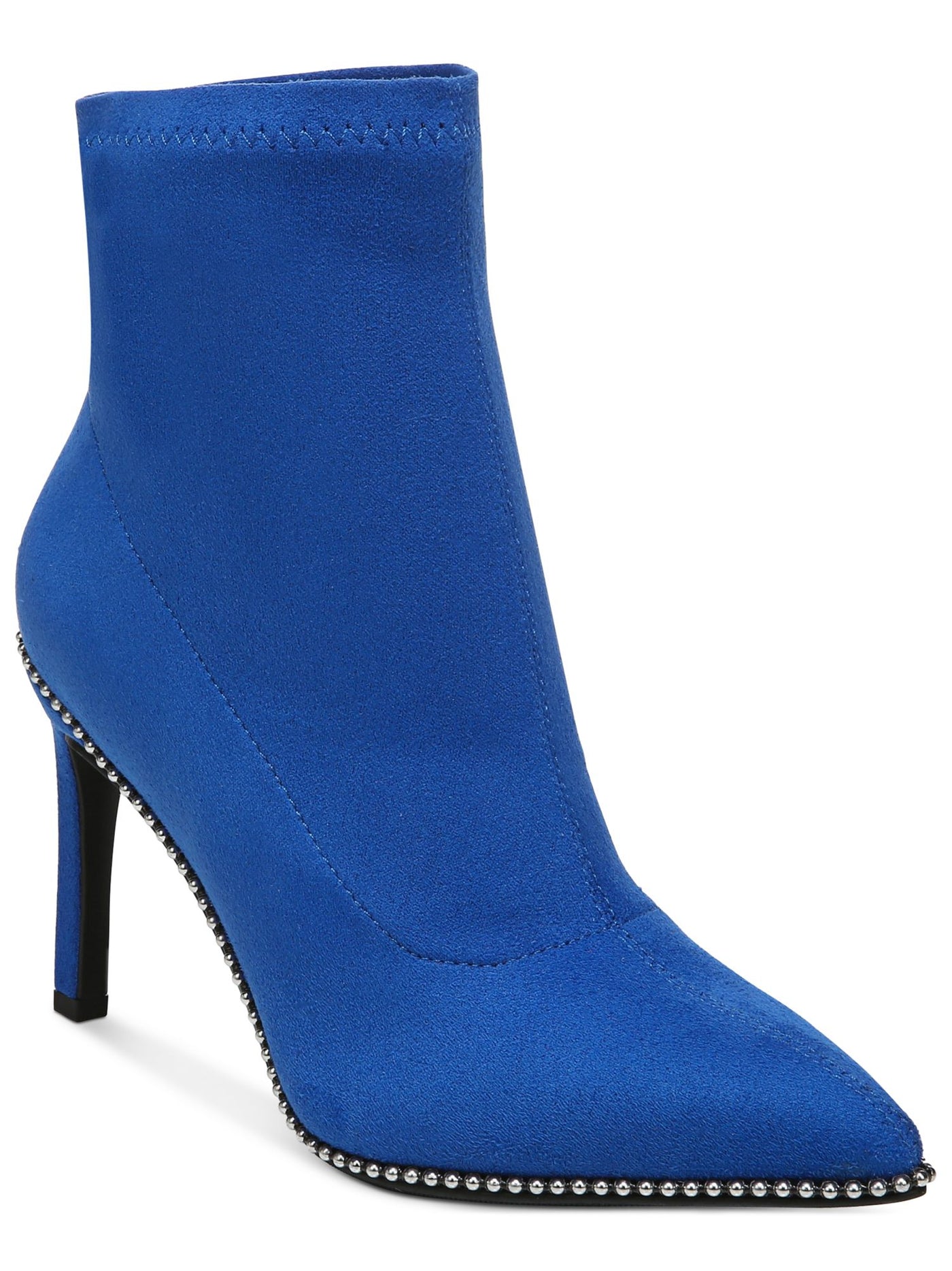 BAR III Womens Blue Beaded Stretch Melanay Pointed Toe Stiletto Dress Booties 6.5 M