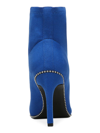 BAR III Womens Blue Beaded Stretch Melanay Pointed Toe Stiletto Dress Booties 6.5 M