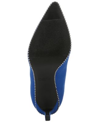 BAR III Womens Blue Beaded Stretch Melanay Pointed Toe Stiletto Dress Booties M