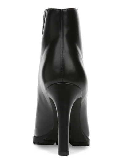 BAR III Womens Black Lug Sole Goring Arch Support Breathable Dillian Open Toe Stiletto Zip-Up Dress Shootie 5.5 M