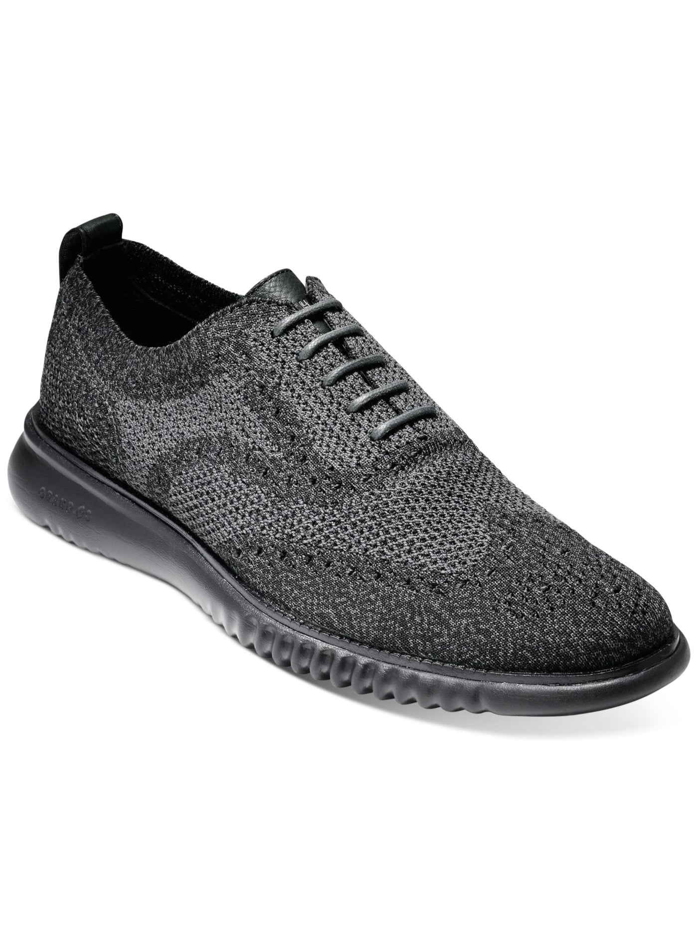 COLE HAAN Mens Black Colorblock Knit Back Pull-Tab Padded 2.zer�grand Wingtip Toe Wedge Lace-Up Oxford Shoes 13 M