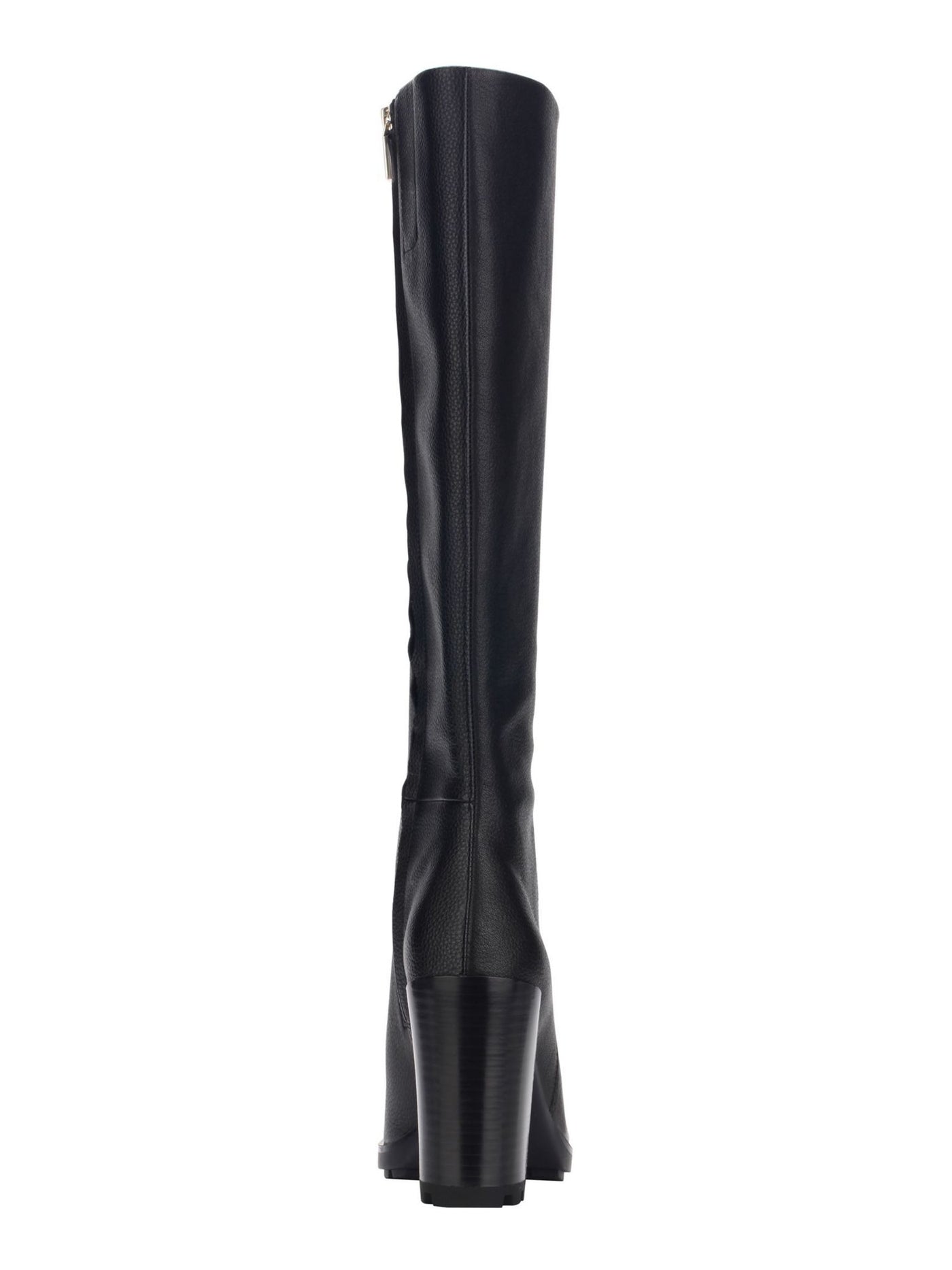 KENNETH COLE NEW YORK Womens Black Lug Sole Justin 2.0 Round Toe Block Heel Zip-Up Leather Heeled Boots 7 M