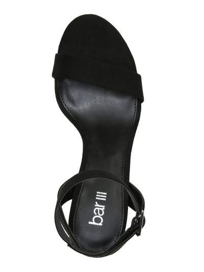 BAR III Womens Black 1-1/2" Platform Ankle Strap Cushioned Ivy Round Toe Block Heel Buckle Dress Heeled Sandal 10 M