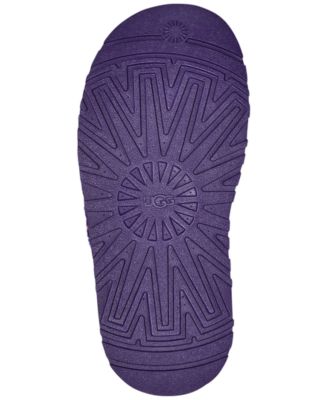 UGG Womens Purple Dyed Elastic Slingback Strap Padded Disco Marble Round Toe Platform Slip On Leather Slippers Shoes