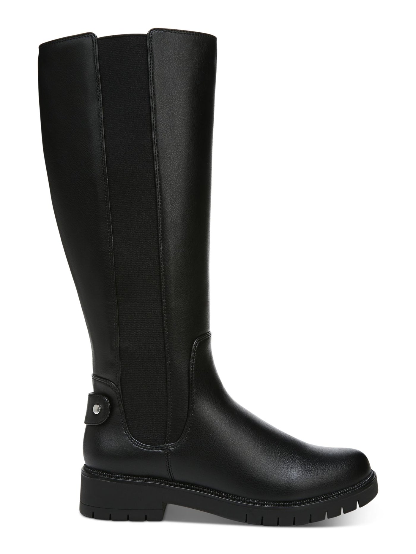 STYLE & COMPANY Womens Black Strap Accent Side Goring Lug Sole Padded Gwynn Round Toe Block Heel Zip-Up Boots Shoes 6.5 M