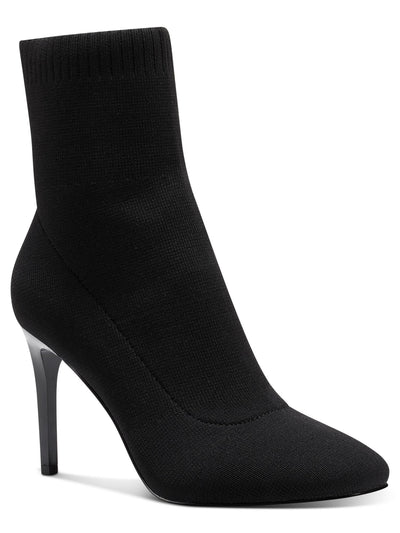 INC Womens Black Knit Sock Styling Padded Vidalia Square Toe Stiletto Dress Booties 8 M