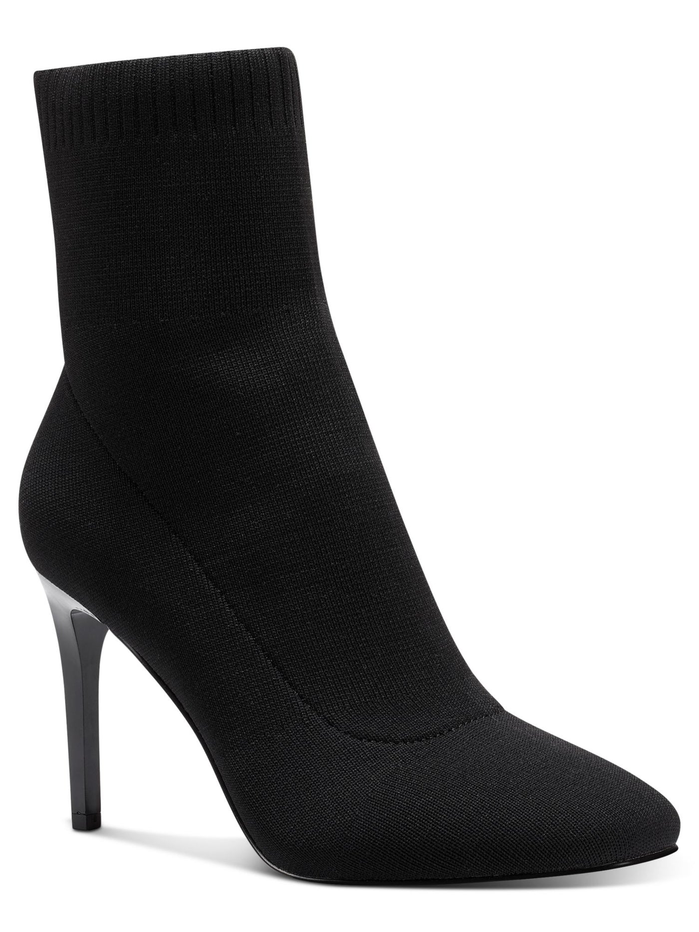 INC Womens Black Knit Sock Styling Padded Vidalia Square Toe Stiletto Dress Booties 9 M