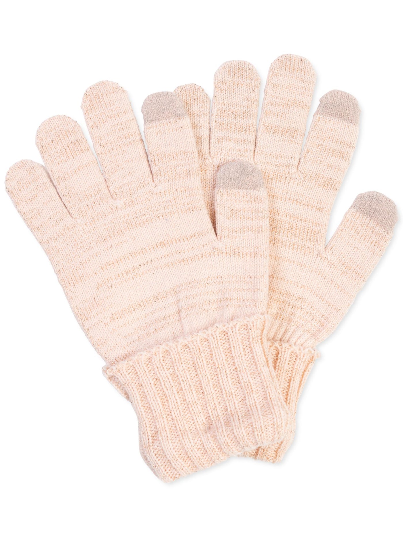 STYLE & COMPANY Womens Pink Slip On Metallic Shine Ribbed Cuffs Touchscreen Compatible Winter Cold Weather Gloves