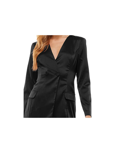 CITY STUDIO Womens Stretch Pocketed Short Length Double Breasted Buttoned Cocktail Blazer Straight leg Pant Suit