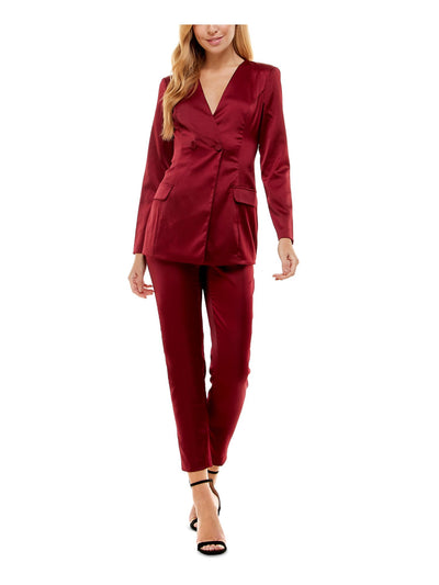 CITY STUDIO Womens Burgundy Party Jacket 3