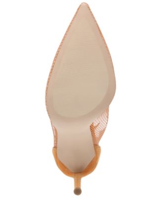 STEVE MADDEN Womens Orange Mesh Padded Stretch Vielo Pointed Toe Stiletto Zip-Up Booties M