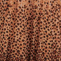 TOMMY HILFIGER Womens Brown Zippered Belted Sheer Lined Animal Print Balloon Sleeve Tie Neck Above The Knee Wear To Work Fit + Flare Dress