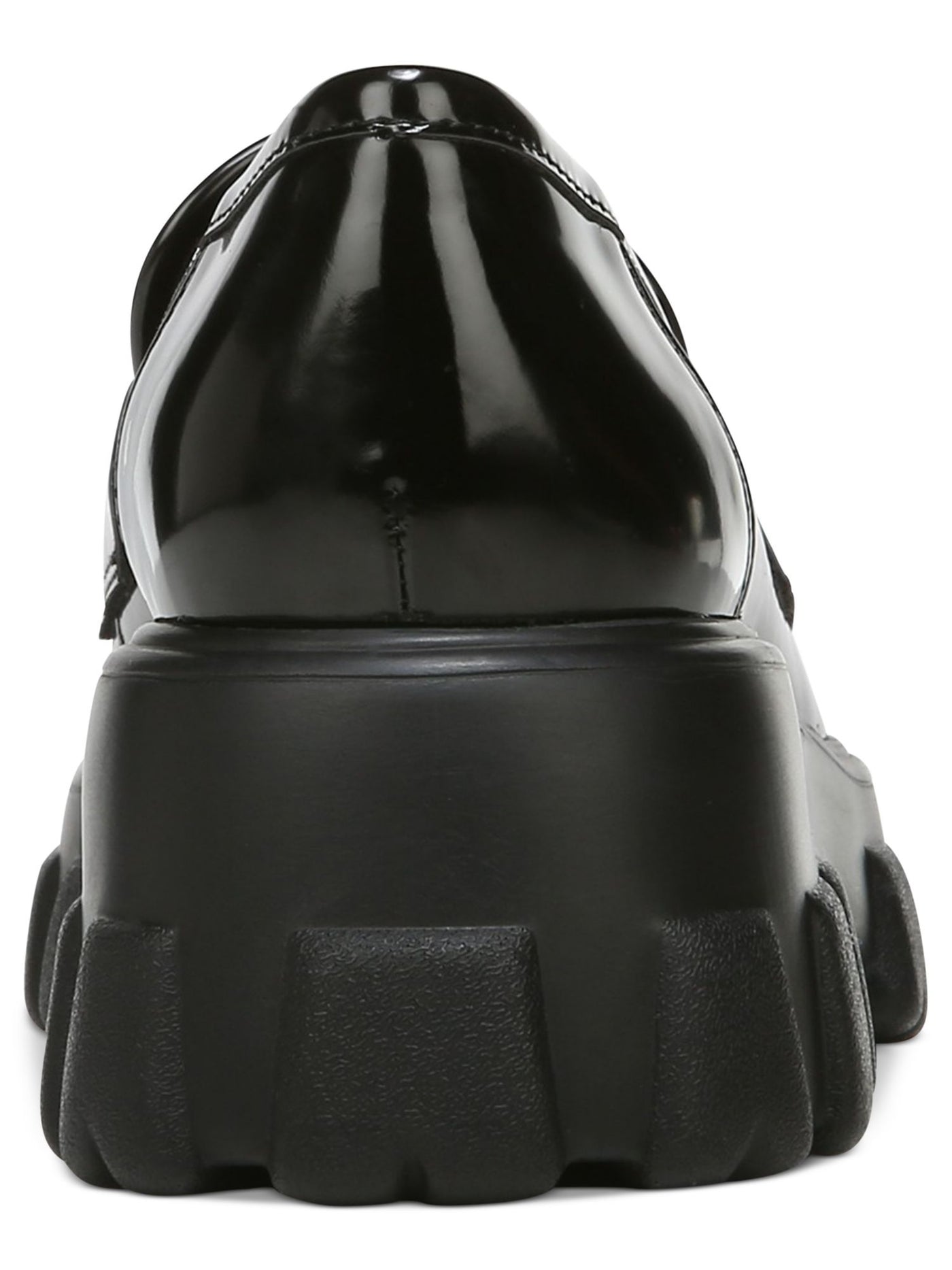 BAR III Womens Black Penny Keeper Lug Sole Non-Slip Paz Round Toe Block Heel Slip On Loafers Shoes 8.5 M