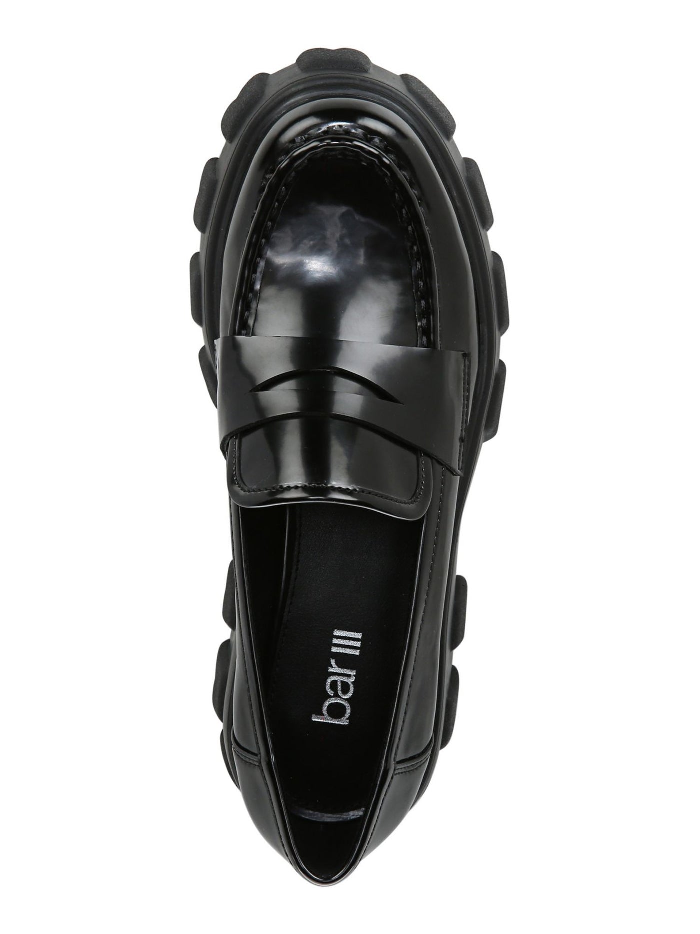 BAR III Womens Black Penny Keeper Lug Sole Non-Slip Paz Round Toe Block Heel Slip On Loafers Shoes 8.5 M