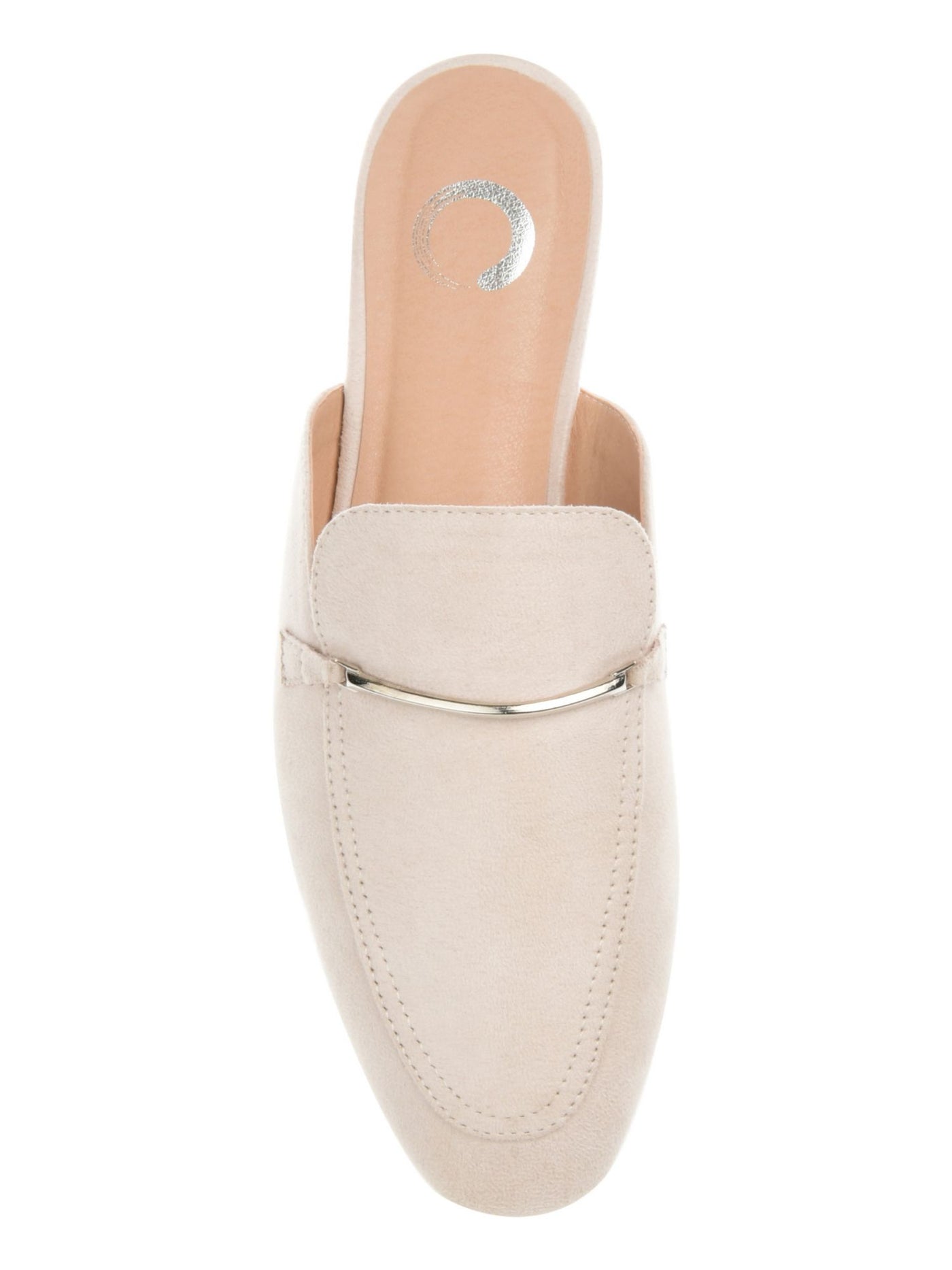 JOURNEE COLLECTION Womens Beige Hardware At Vap Padded Ameena Square Toe Slip On Mules 6