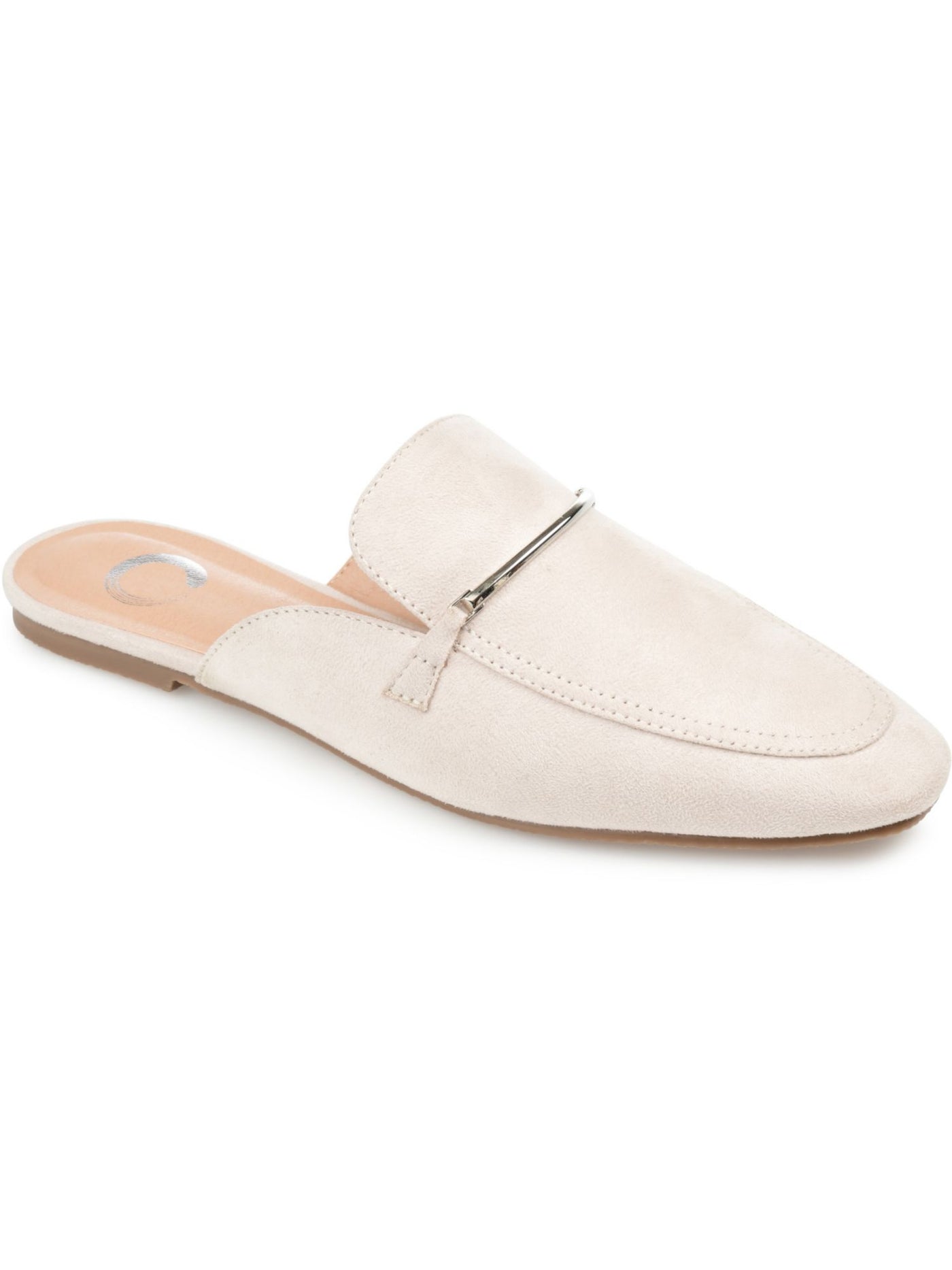 JOURNEE COLLECTION Womens Beige Hardware At Vap Padded Ameena Square Toe Slip On Mules 6
