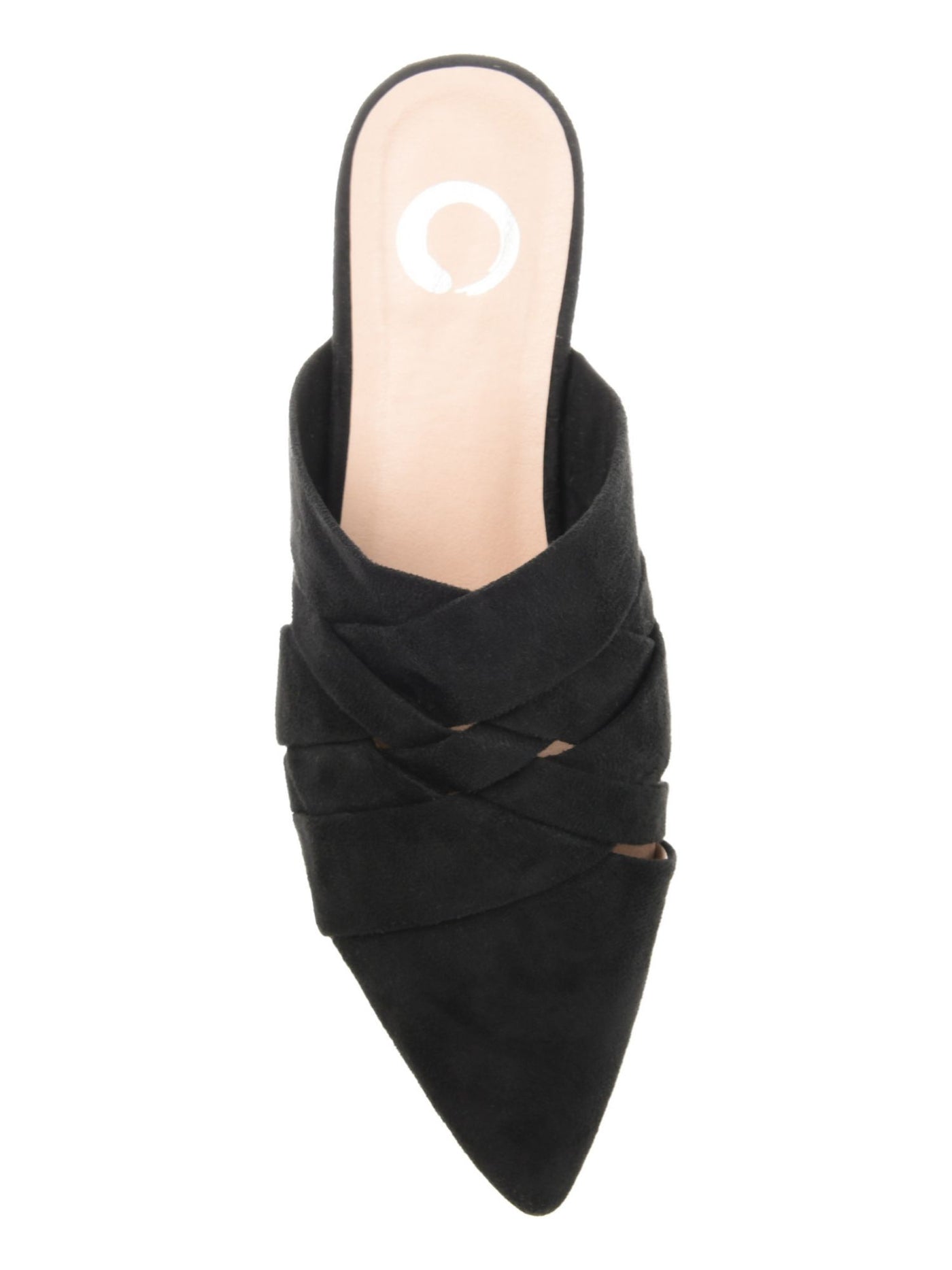 JOURNEE COLLECTION Womens Black Crisscross Design Padded Comfort Kalida Pointed Toe Block Heel Slip On Mules 6
