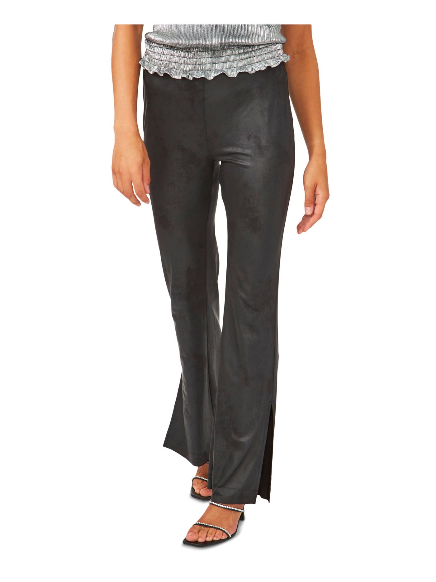 28TH & PARK Womens Black Slitted Wide Leg Pants XS