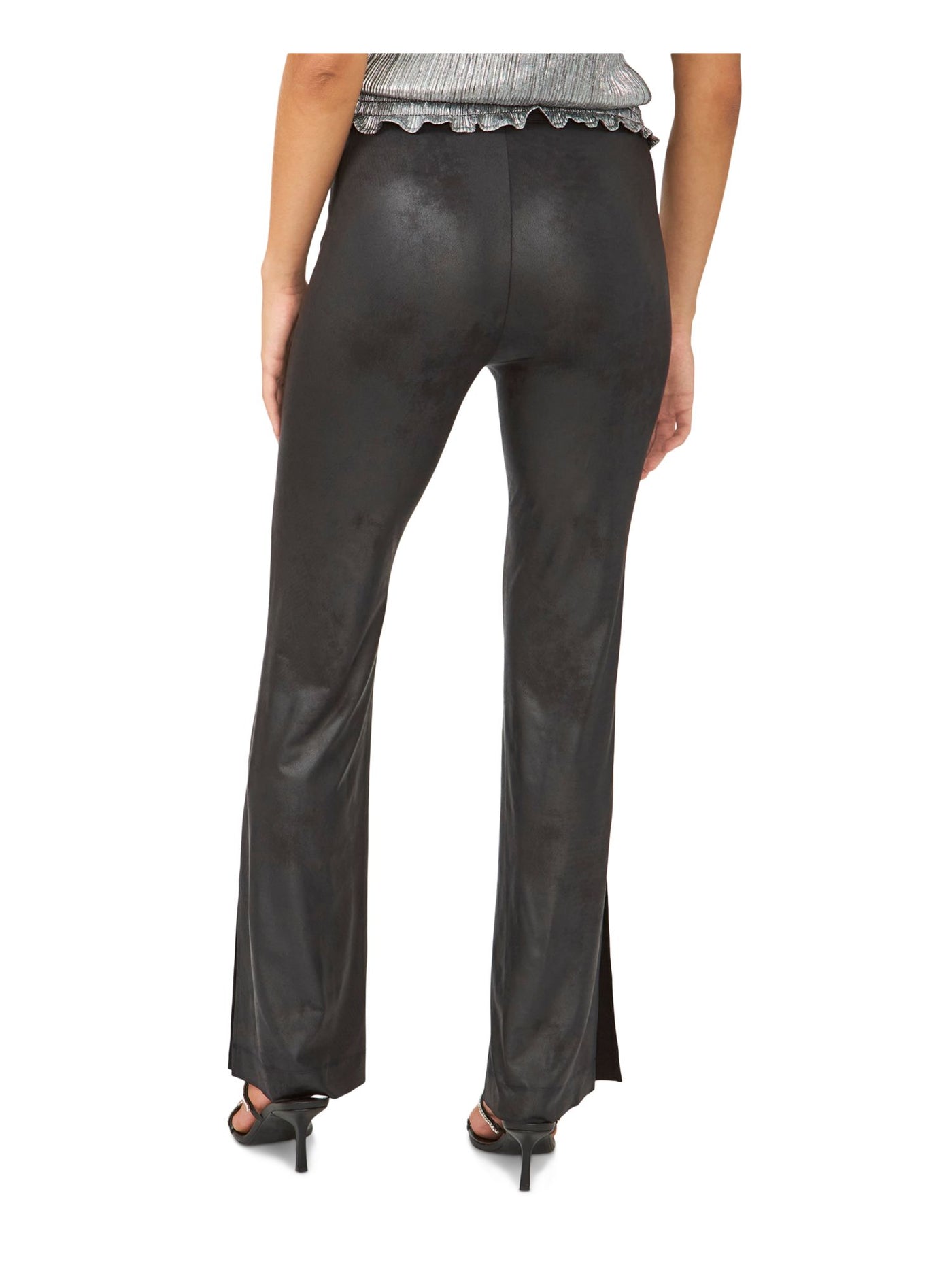 28TH & PARK Womens Black Slitted Wide Leg Pants L