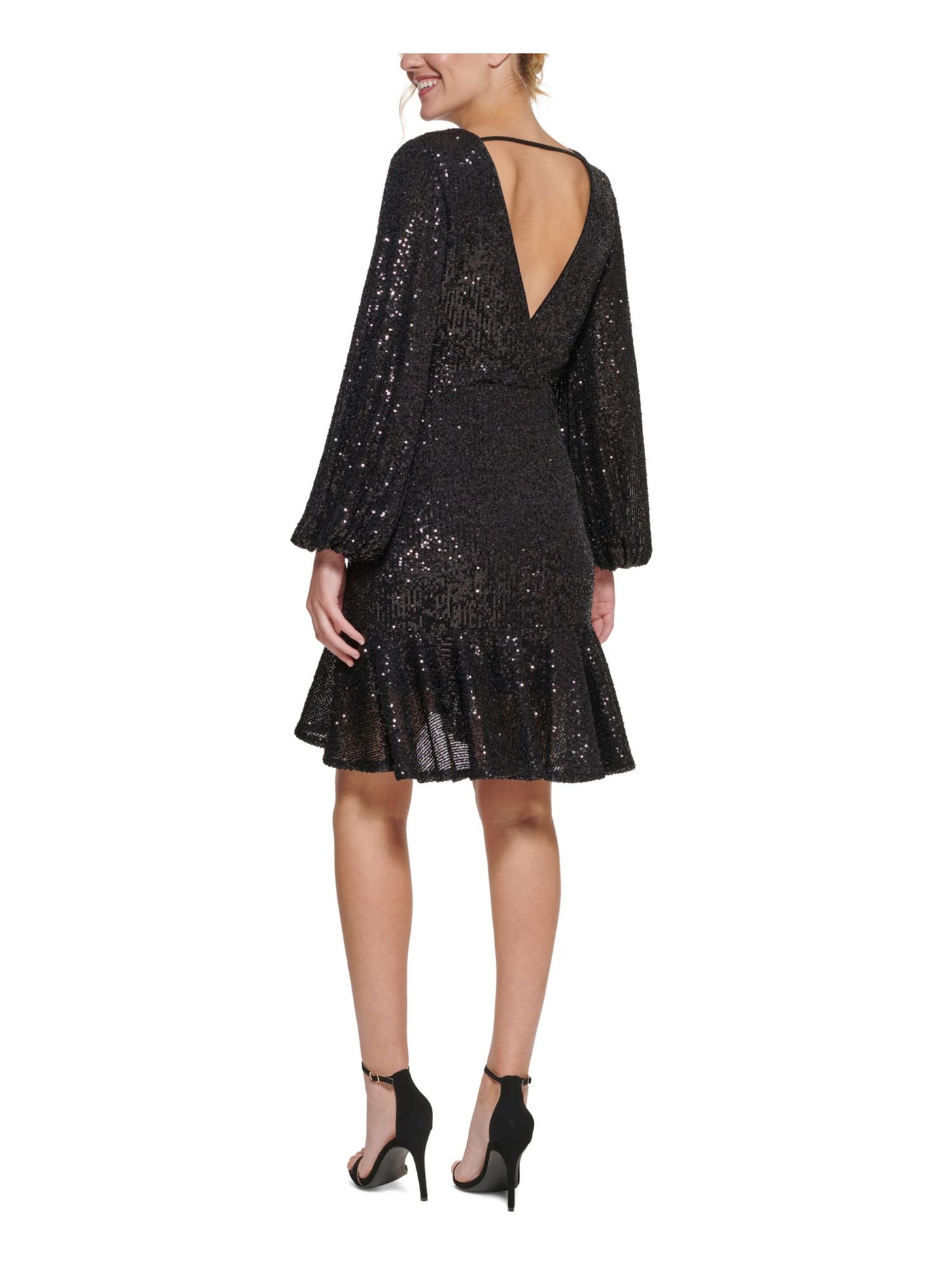 eliza j ruffle long sleeve dress Eliza J Long Sleeve Maxi Dress