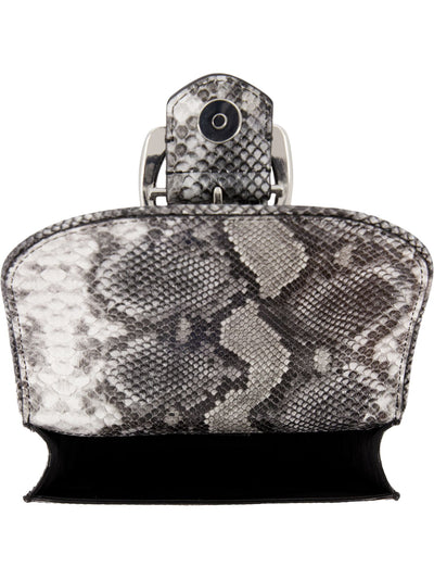 CIRCUS BY SAM EDELMAN Women's Gray Carmen Snake Print Buckle Accent Adjustable Strap Crossbody Handbag Purse