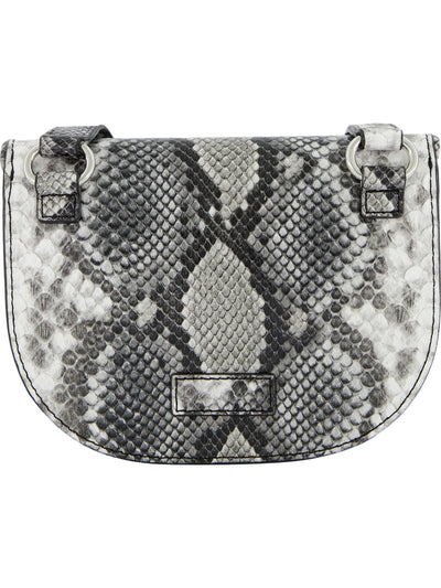 CIRCUS BY SAM EDELMAN Women's Gray Carmen Snake Print Buckle Accent Adjustable Strap Crossbody Handbag Purse