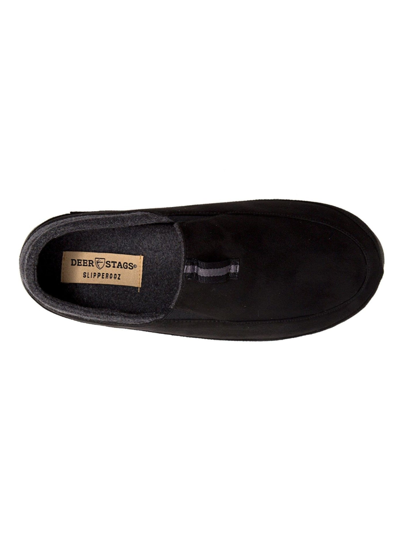 DEER STAGS Mens Black Cushioned Slipperooz Round Toe Slip On Slippers Shoes 11 M
