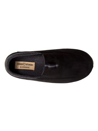 DEER STAGS Mens Black Cushioned Slipperooz Round Toe Slip On Slippers Shoes 11 M