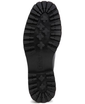 REACTION KENNETH COLE Womens Black Animal Print Padded Pull Tab Goring Lug Sole Salt Lug Chelsea Round Toe Wedge Chelsea Boot