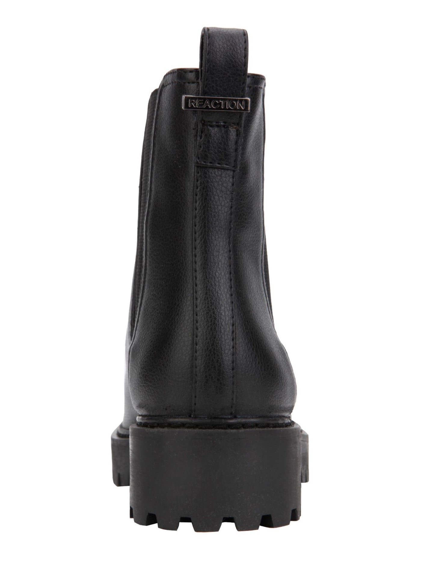 REACTION KENNETH COLE Womens Black Animal Print Padded Pull Tab Goring Lug Sole Salt Lug Chelsea Round Toe Wedge Chelsea 8.5