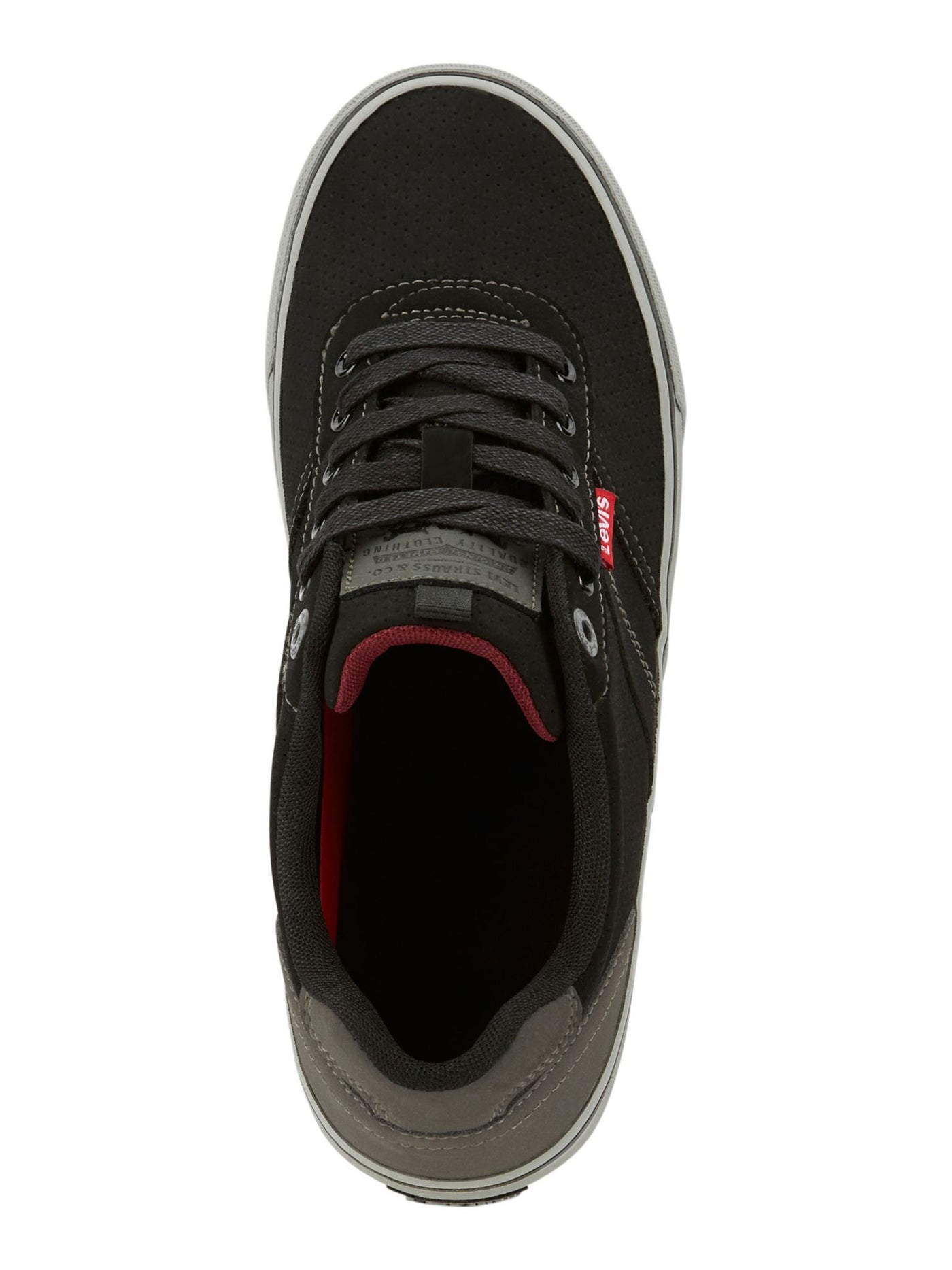 LEVI'S Mens Black Perforated Cushioned Miles Round Toe Lace-Up Sneakers Shoes 10