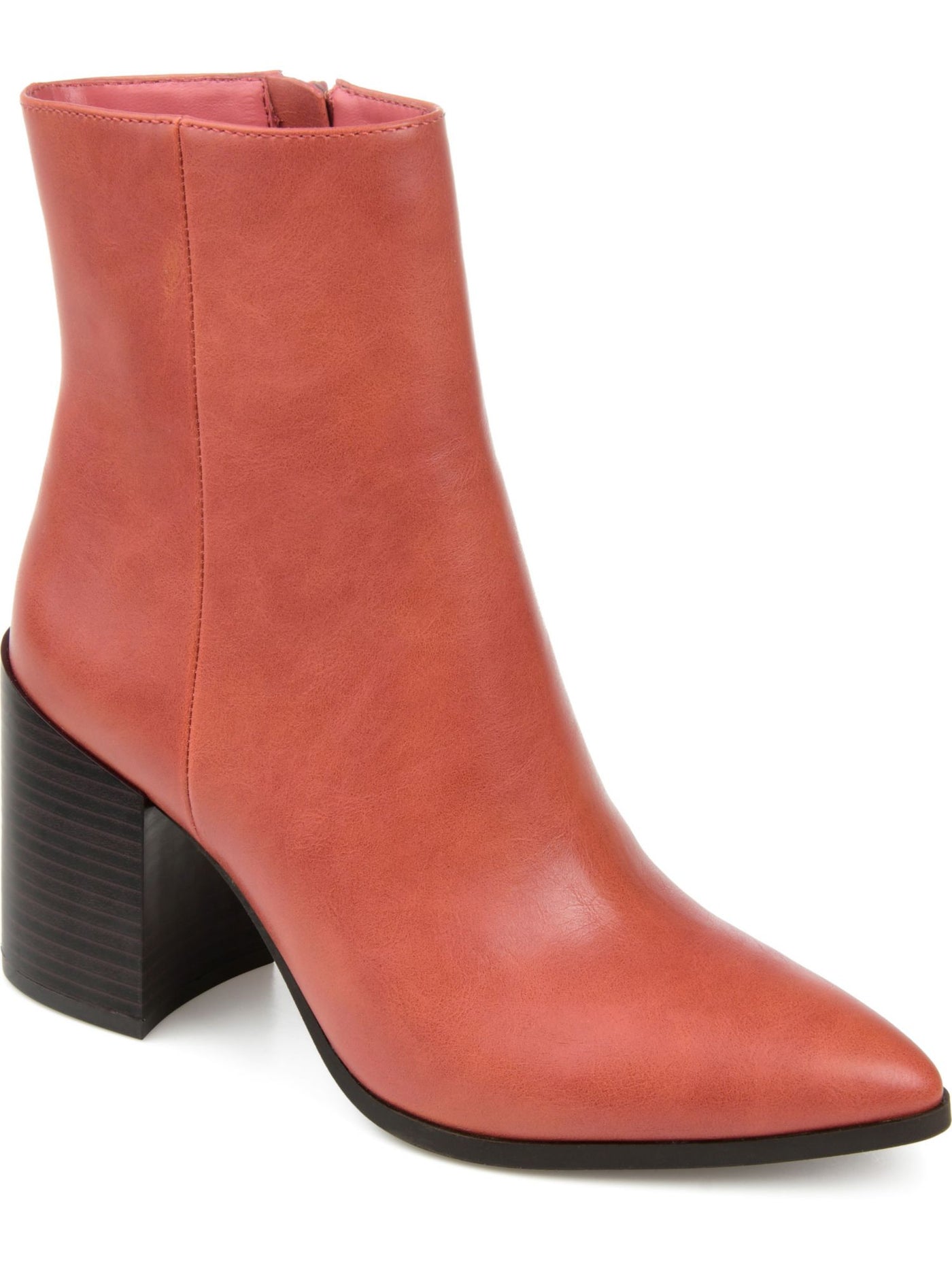 JOURNEE COLLECTION Womens Coral Cushioned Kathie Pointed Toe Stacked Heel Zip-Up Booties 10 M