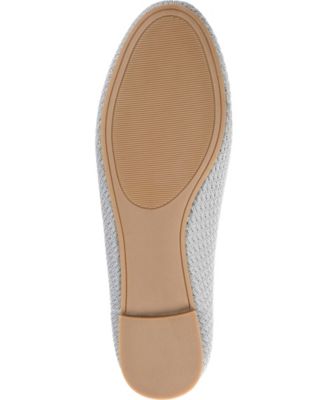 JOURNEE COLLECTION Womens Gray Knit Back Pull-Tab Padded Maryann Round Toe Slip On Ballet Flats