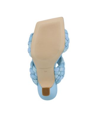 MARC FISHER Womens Light Blue Woven Padded Toree Heeled M