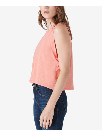 LUCKY BRAND Womens Coral Sleeveless Crew Neck Tank Top L