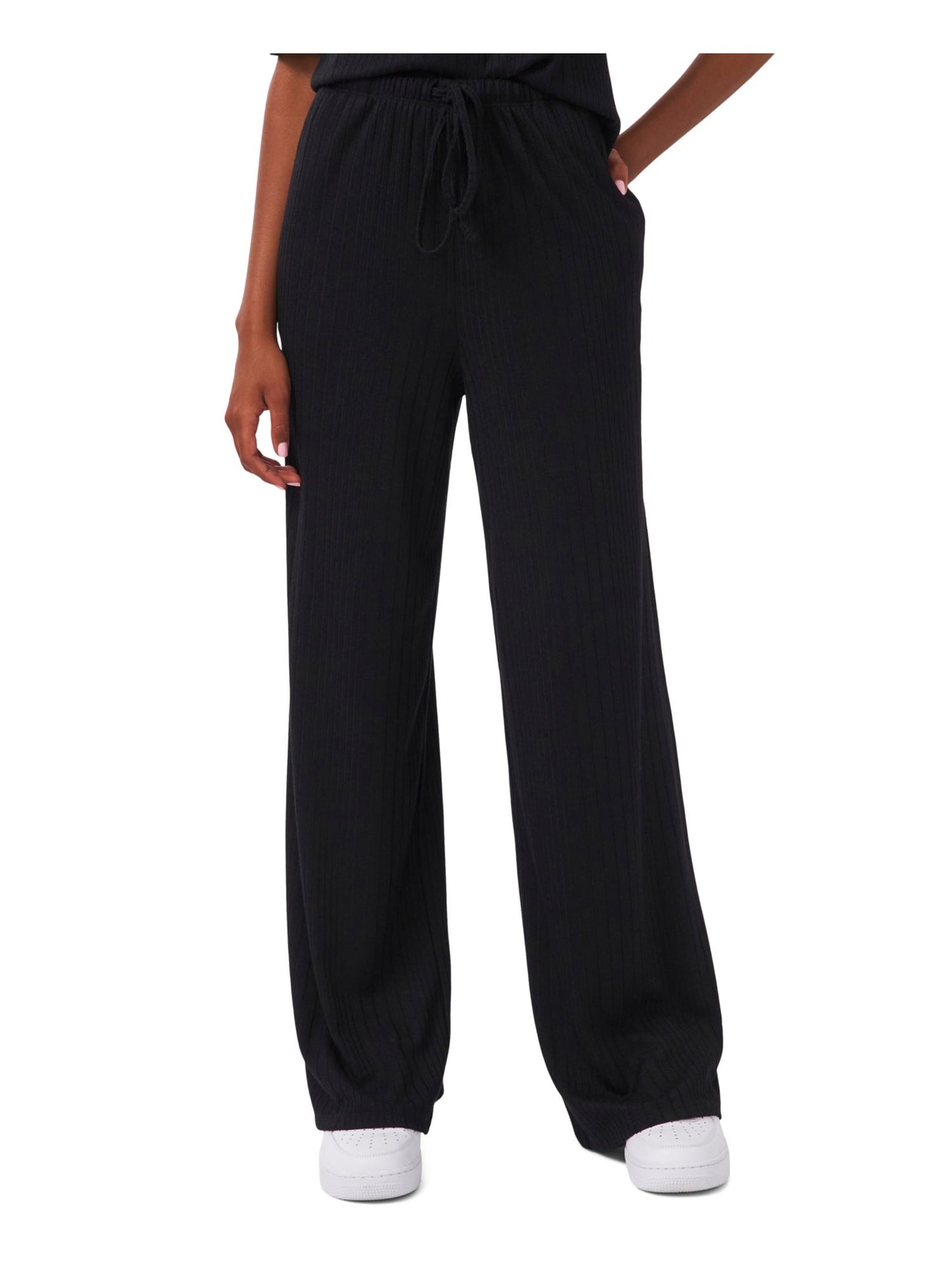 RILEY&RAE Womens Black Pocketed High Rise Drawstring Flare Pants XL