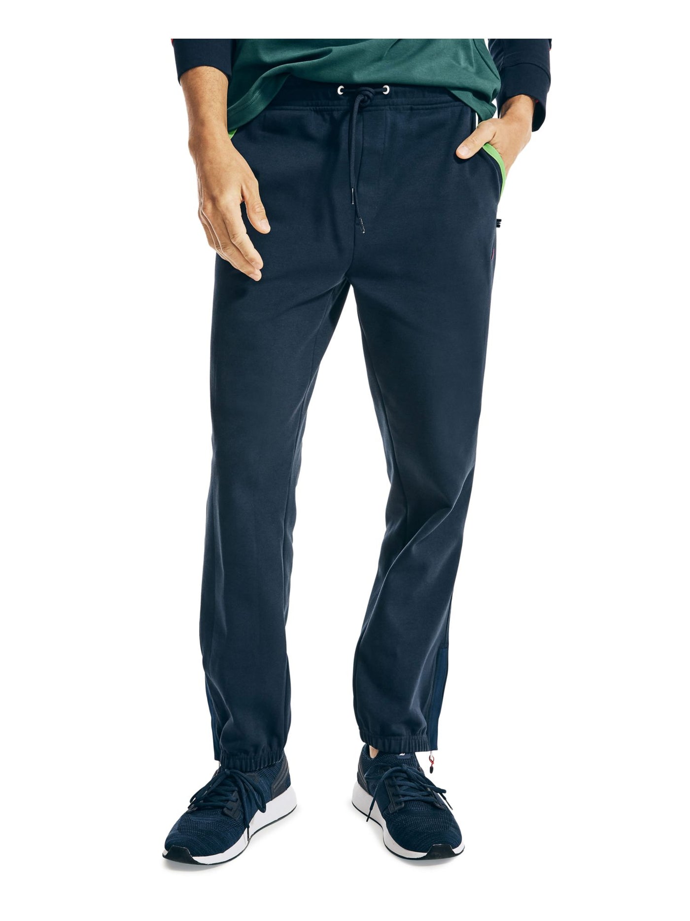 NAUTICA Mens Navy Classic Fit Moisture Wicking Joggers M