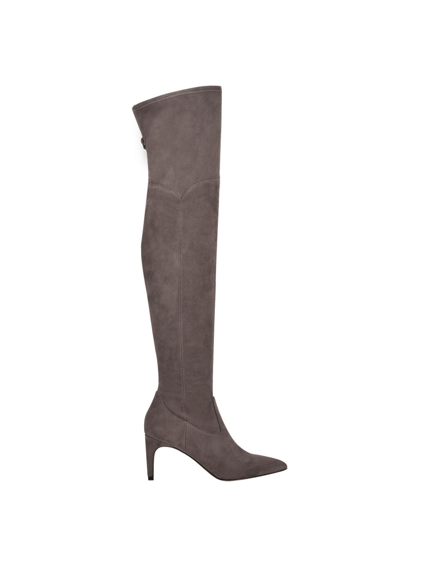 CALVIN KLEIN Womens Gray Goring Sacha Pointy Toe Stiletto Zip-Up Heeled Boots 9 M