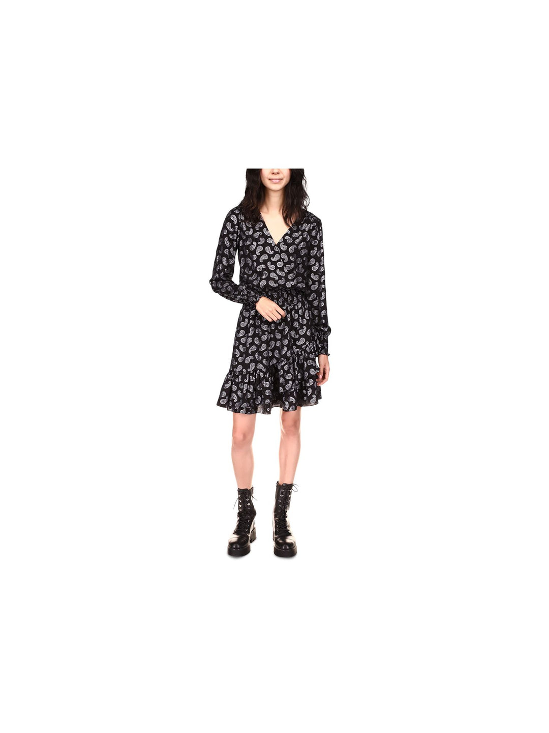 michael kors wrap dress Houndstooth - White This Michael Michael Kors womens dress offers a fresh take on the classic faux Michael Kors Women's Smocked Wrap