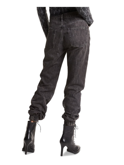 MICHAEL MICHAEL KORS Womens Gray Pocketed Zippered Joggers High Waist Jeans 0